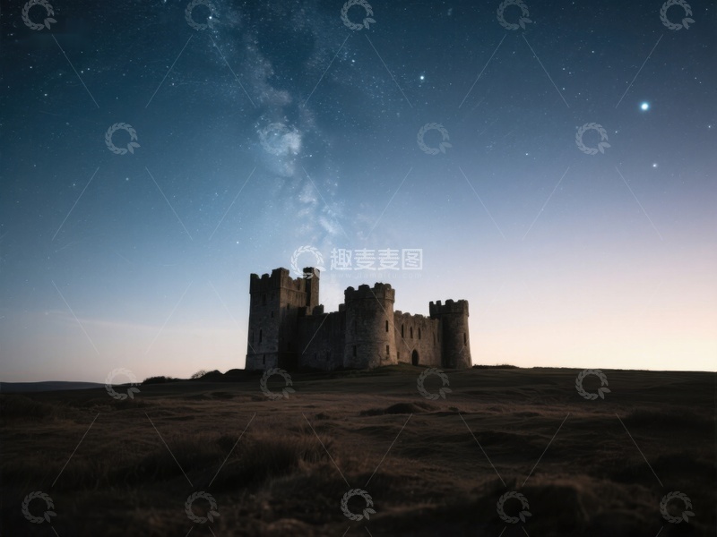 高清大图下载【趣麦麦图】星空下的古老城堡