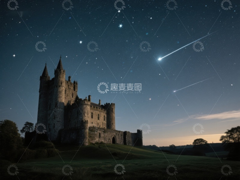 高清大图下载【趣麦麦图】星空下的古老城堡