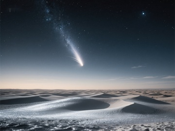 沙漠夜空下的彗星奇观