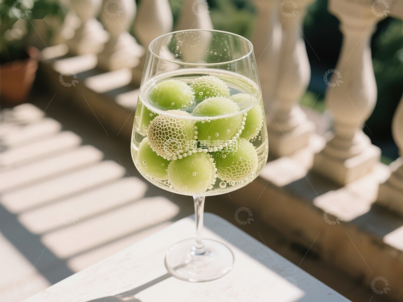 高清大图下载【趣麦麦图】葡萄气泡水在阳光下的清新特写