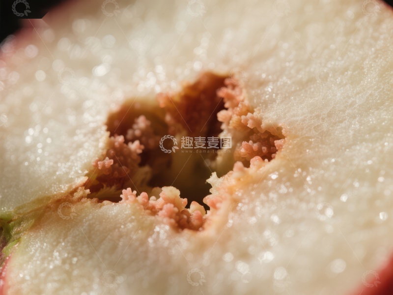 高清大图下载【趣麦麦图】新鲜苹果切面的特写