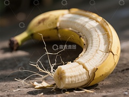 剥开的香蕉，露出果肉
