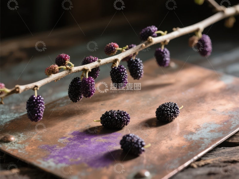 高清大图下载【趣麦麦图】桑葚枝头果实累累