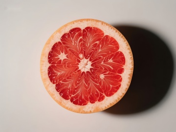 切开的红柚，展示鲜艳果肉