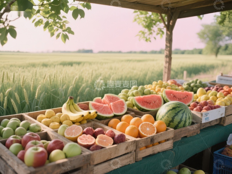 高清大图下载【趣麦麦图】田野边的水果摊