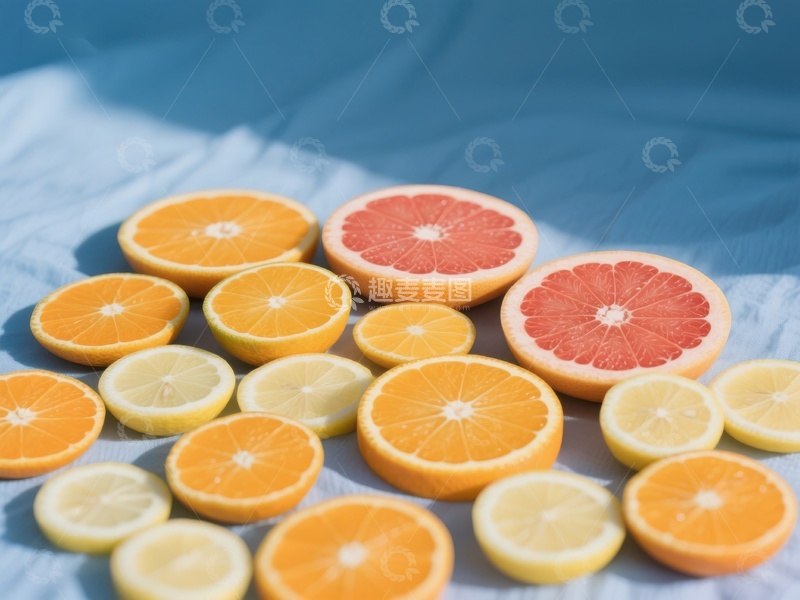 高清大图下载【趣麦麦图】切开的柑橘类水果展示