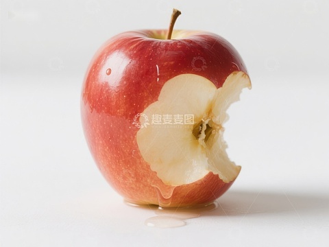 被咬一口的红苹果