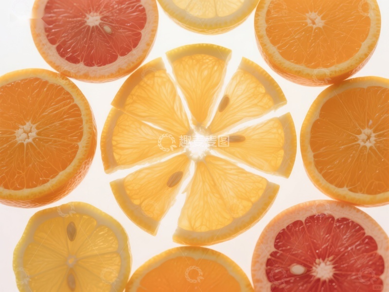 高清大图下载【趣麦麦图】切片柑橘类水果的特写