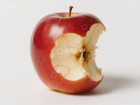 被咬一口的红苹果