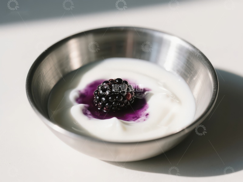 高清大图下载【趣麦麦图】黑莓酸奶，简约美食
