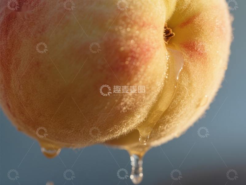 高清大图下载【趣麦麦图】新鲜桃子滴落汁液