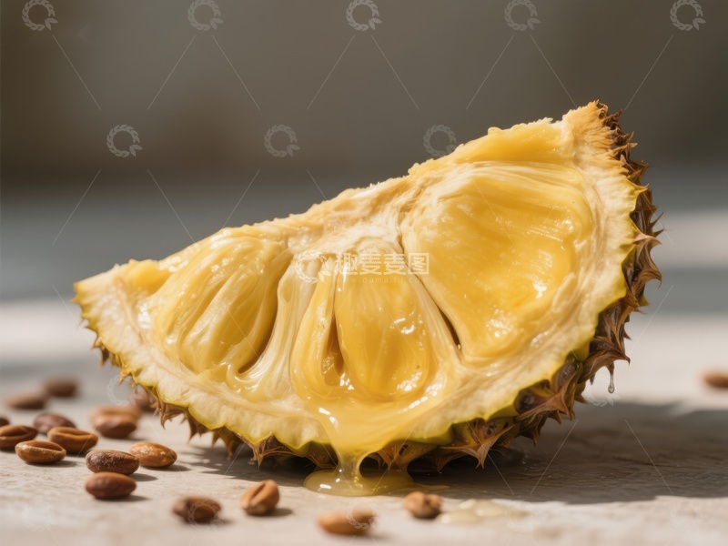 高清大图下载【趣麦麦图】新鲜榴莲切片展示