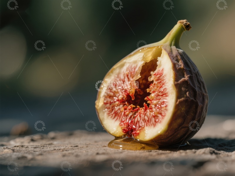 高清大图下载【趣麦麦图】切开的无花果，汁液滴落