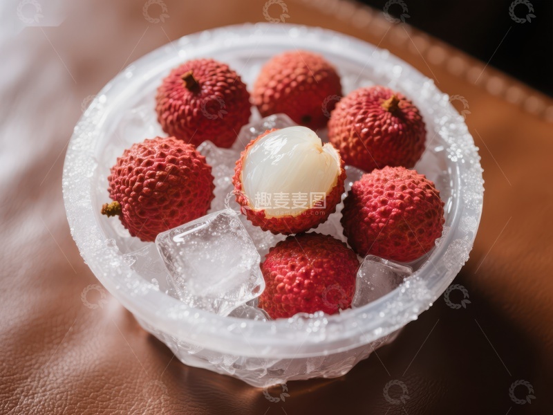 高清大图下载【趣麦麦图】冰镇荔枝，清新解暑