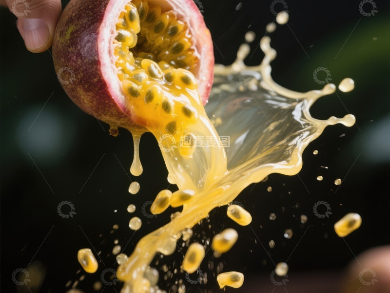 高清大图下载【趣麦麦图】百香果爆浆瞬间