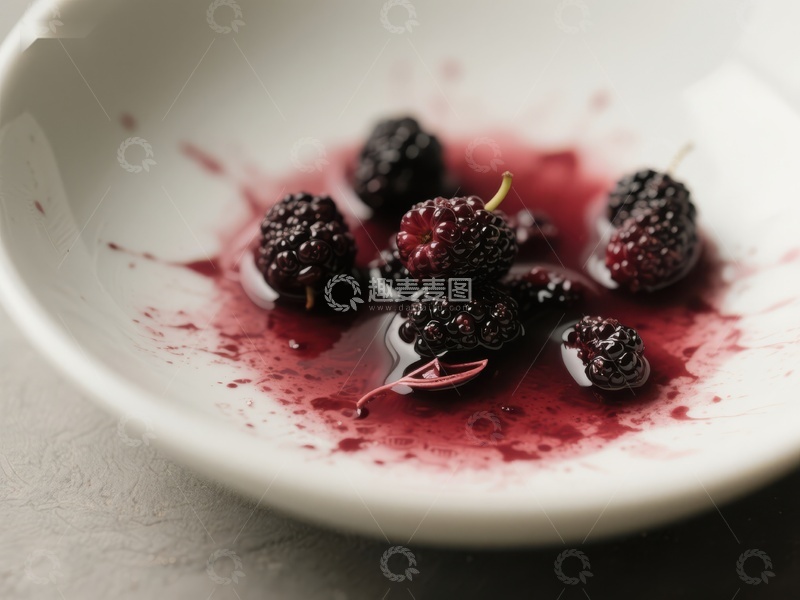 高清大图下载【趣麦麦图】新鲜桑葚在白色碗中