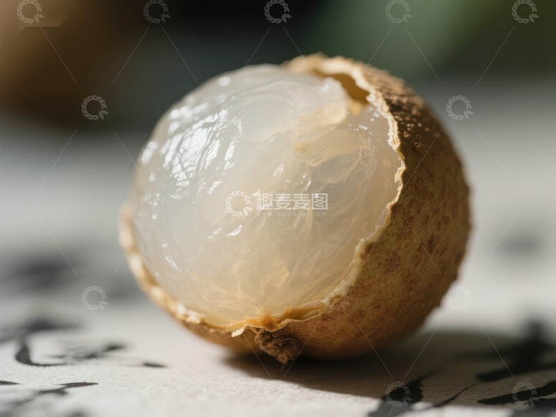 高清大图下载【趣麦麦图】新鲜龙眼果肉特写