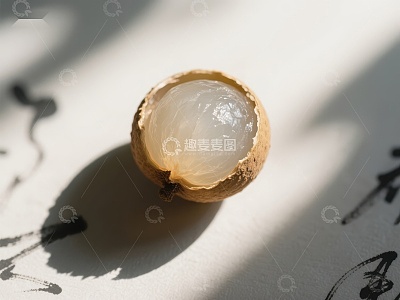 阳光下的龙眼果特写
