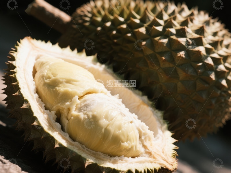 高清大图下载【趣麦麦图】新鲜榴莲果肉特写