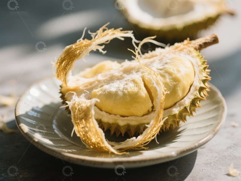 高清大图下载【趣麦麦图】新鲜榴莲果肉特写