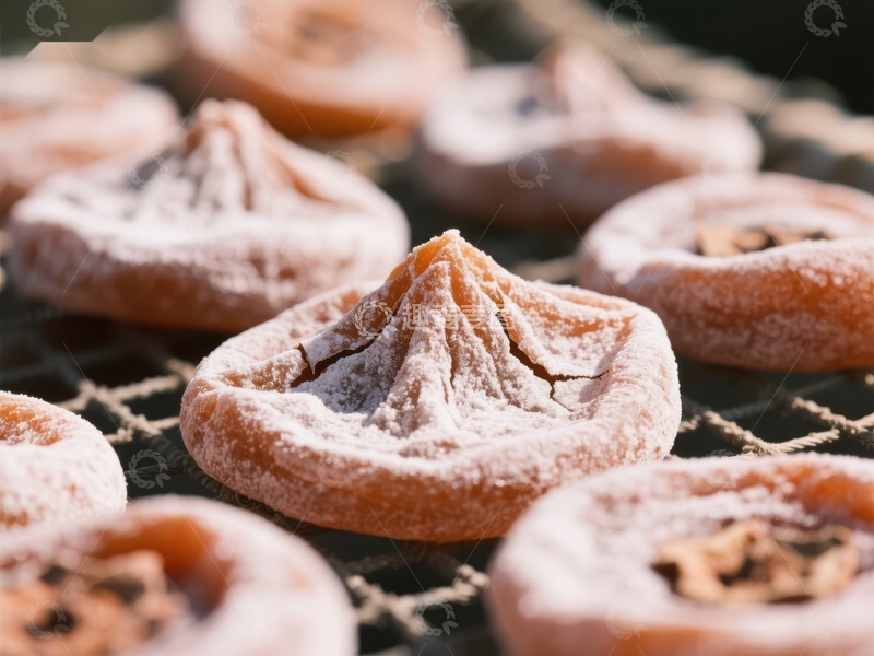 高清大图下载【趣麦麦图】糖霜柿饼的特写