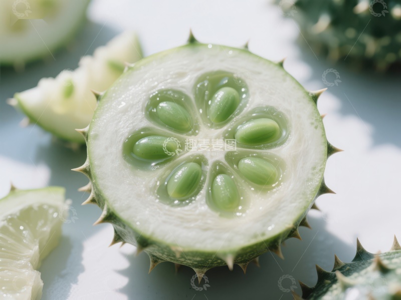 高清大图下载【趣麦麦图】刺角瓜切片展示