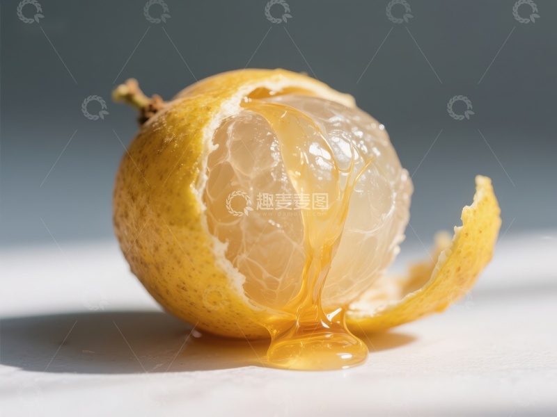 高清大图下载【趣麦麦图】剥开的柑橘，汁液流淌