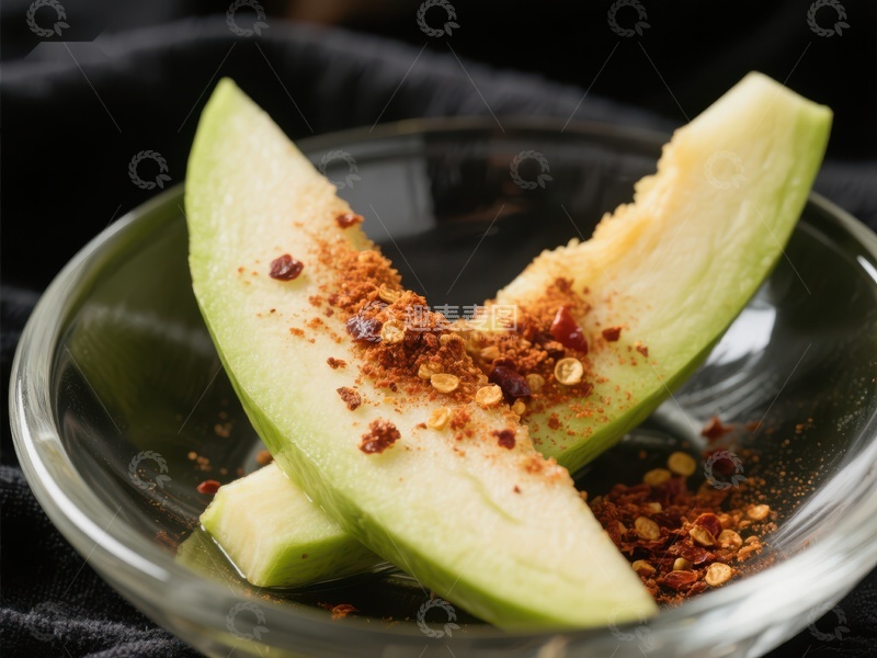 高清大图下载【趣麦麦图】撒有调料的青瓜片