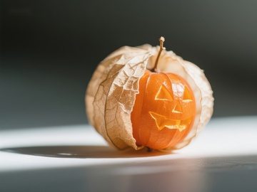 小南瓜灯与干枯外壳的创意组合