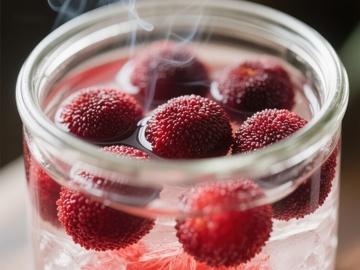 杨梅泡酒，蒸汽袅袅