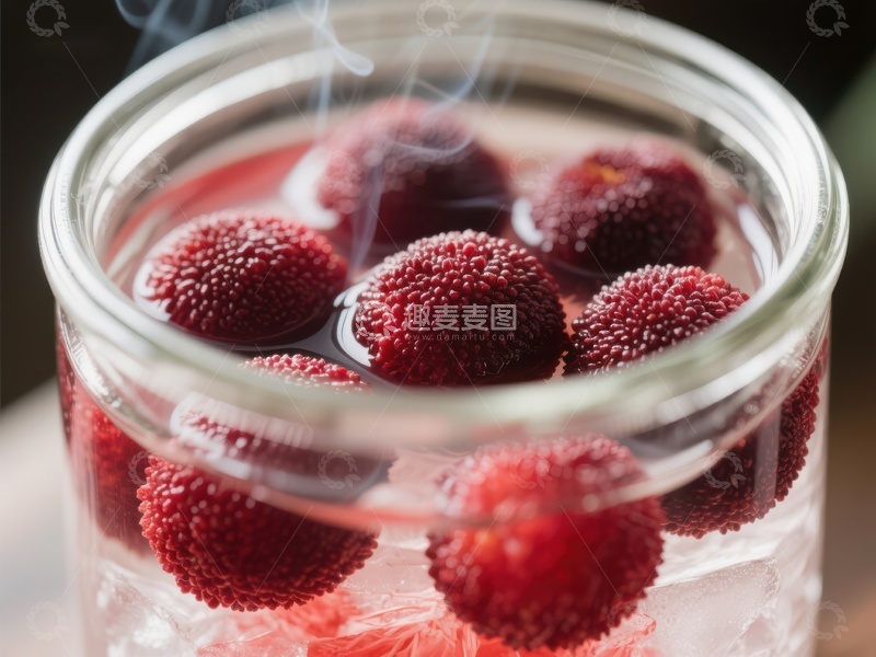 高清大图下载【趣麦麦图】杨梅泡酒，蒸汽袅袅