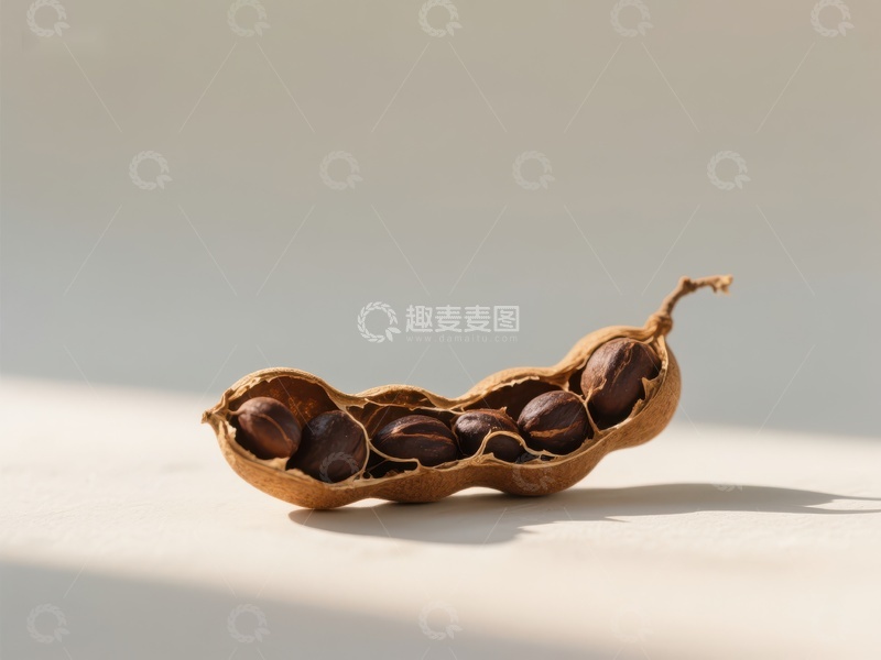 高清大图下载【趣麦麦图】干瘪豆荚中的深色种子