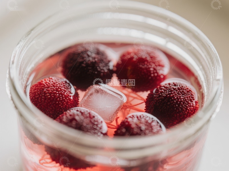 高清大图下载【趣麦麦图】草莓冰块饮品特写