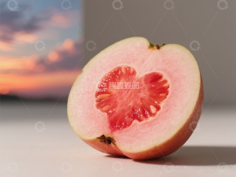 高清大图下载【趣麦麦图】切开的红心番石榴