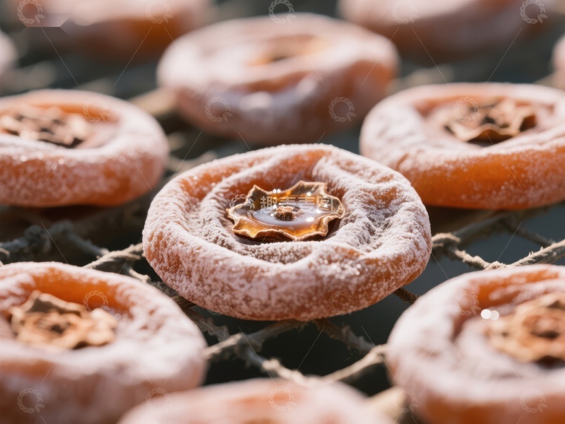 高清大图下载【趣麦麦图】糖霜柿饼特写