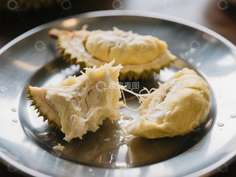 高清大图下载【趣麦麦图】新鲜榴莲果肉特写