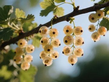 阳光下的白色浆果