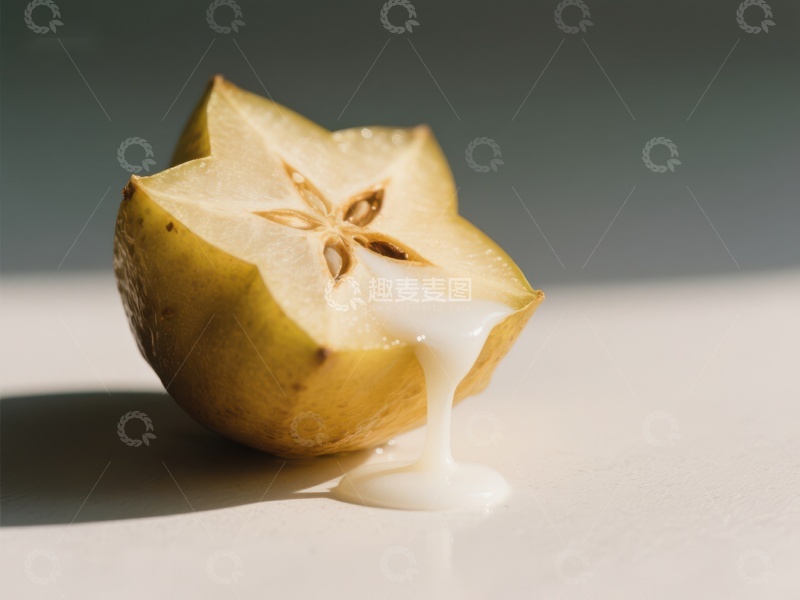 高清大图下载【趣麦麦图】切开的梨与流淌的奶油