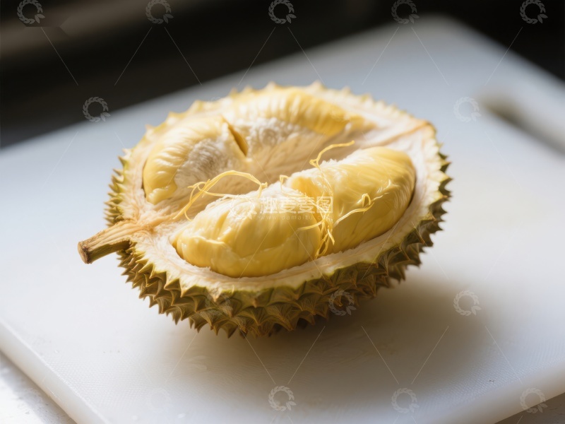 高清大图下载【趣麦麦图】新鲜榴莲切开展示
