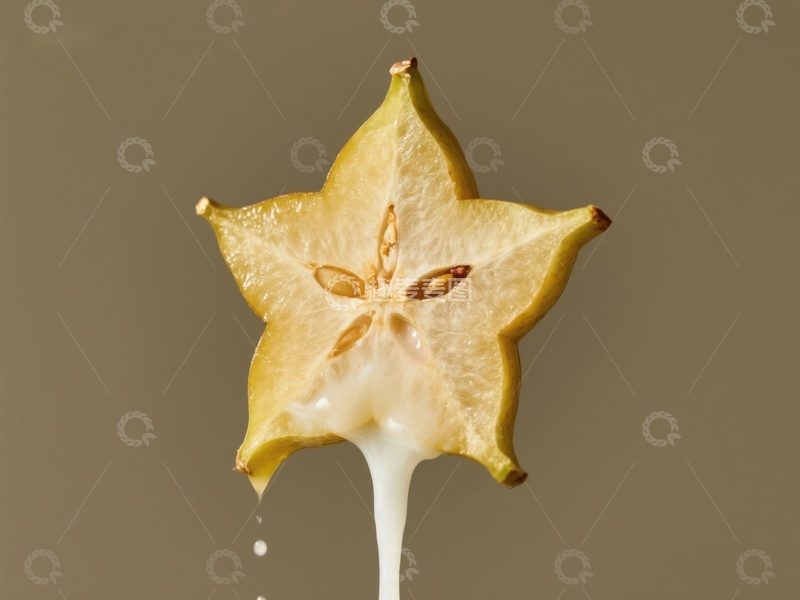 高清大图下载【趣麦麦图】切片杨桃与牛奶滴落