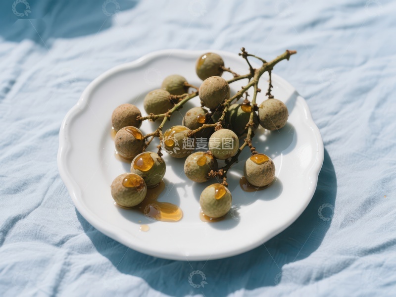 高清大图下载【趣麦麦图】新鲜龙眼果盘摆放