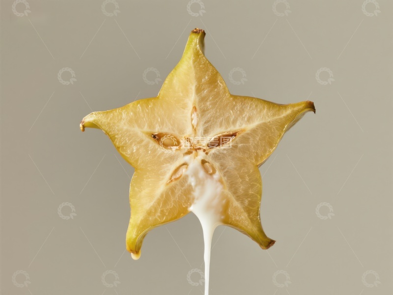 高清大图下载【趣麦麦图】切片杨桃与奶油点缀