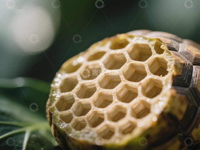 高清大图下载【趣麦麦图】菠萝内部蜂窝结构特写