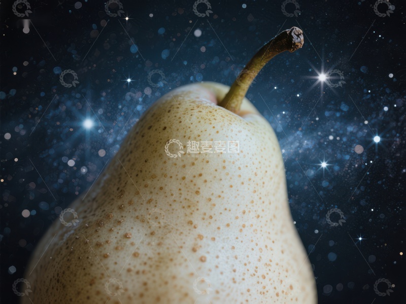 高清大图下载【趣麦麦图】星空背景下的梨子特写