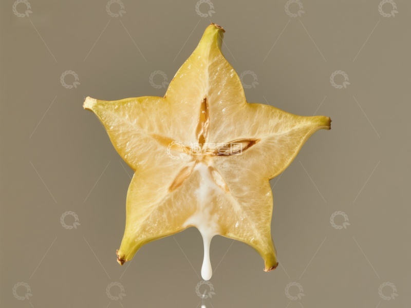 高清大图下载【趣麦麦图】切片杨桃滴落牛奶