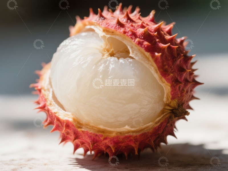 高清大图下载【趣麦麦图】新鲜荔枝剖面特写
