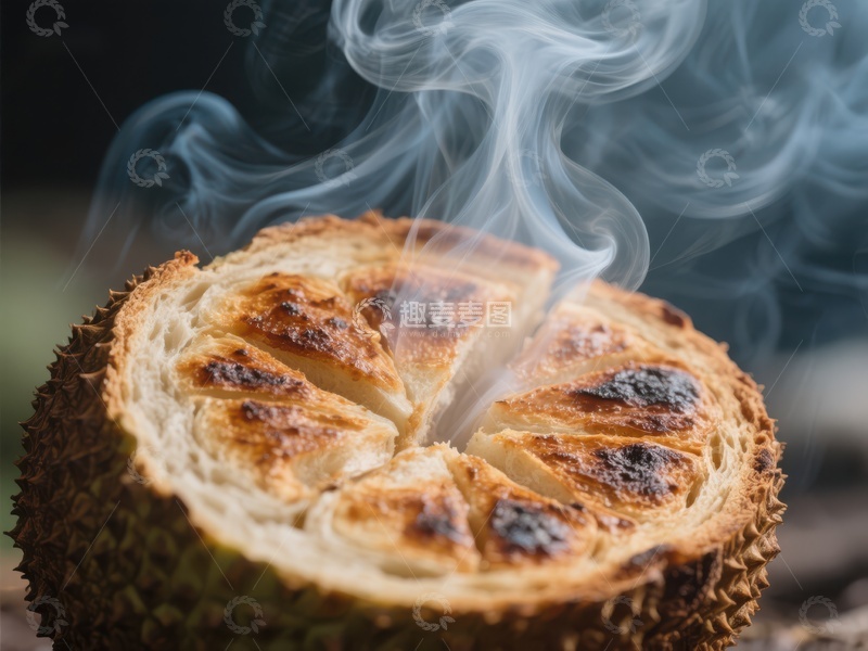 高清大图下载【趣麦麦图】热烤榴莲散发诱人香气