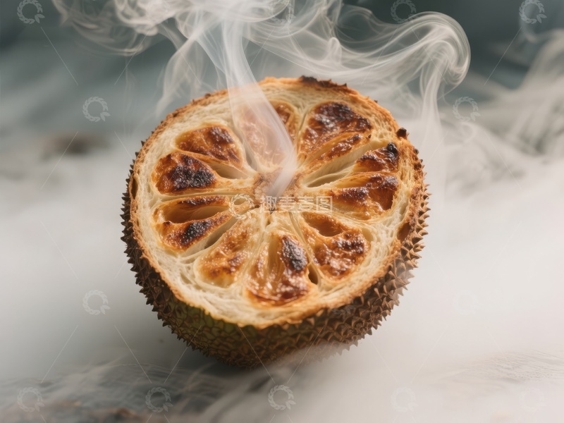 高清大图下载【趣麦麦图】烟雾缭绕的烤制水果