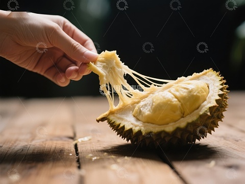 手撕榴莲，果肉拉丝