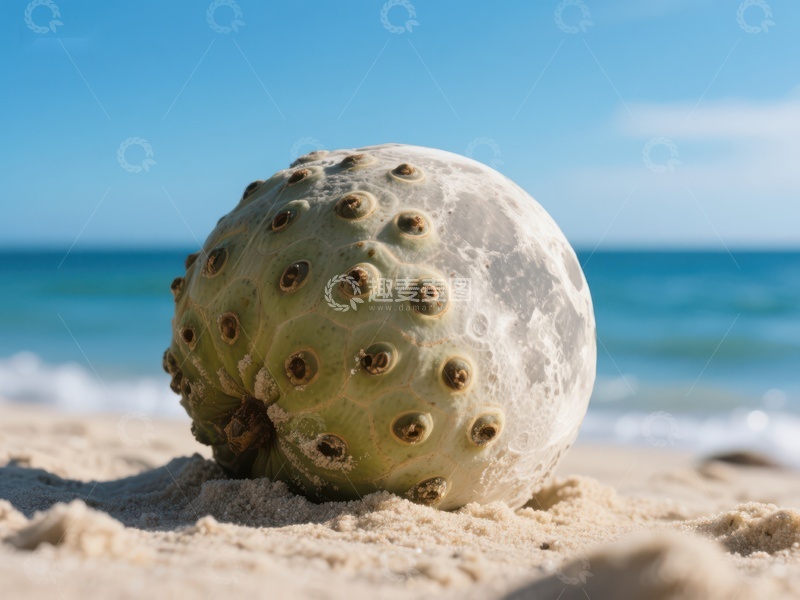 高清大图下载【趣麦麦图】海滩上的绿色果实